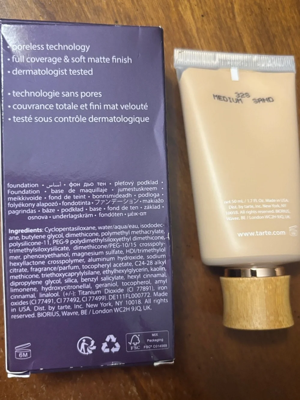 tarte Amazonian Clay Foundation - shade: medium sand #32S